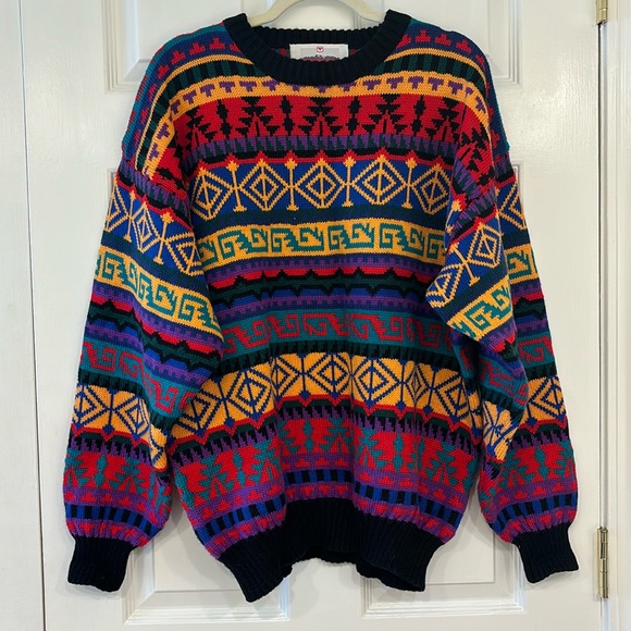 Obermeyer Other - Vintage Obermeyer Colorful Retro Crewneck Wool Ski Sweater Mens size Large